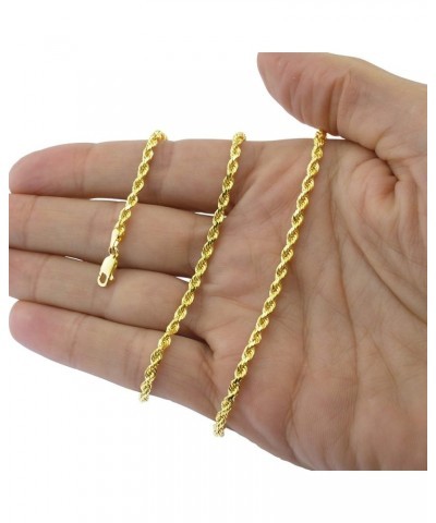 10k Yellow Gold 4mm Rope Chain Diamond Cut Pendant Necklace, Mens Womens Lobster Clasp 16" 18" 20" 22" 24" 26" 28" 30 20 $148...