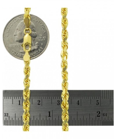 10k Yellow Gold 4mm Rope Chain Diamond Cut Pendant Necklace, Mens Womens Lobster Clasp 16" 18" 20" 22" 24" 26" 28" 30 20 $148...