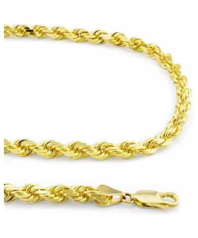 10k Yellow Gold 4mm Rope Chain Diamond Cut Pendant Necklace, Mens Womens Lobster Clasp 16" 18" 20" 22" 24" 26" 28" 30 20 $148...