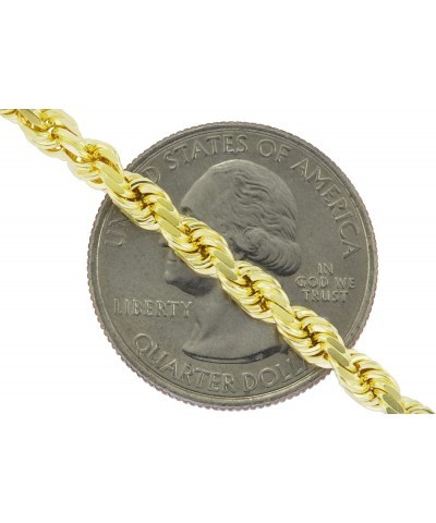 10k Yellow Gold 4mm Rope Chain Diamond Cut Pendant Necklace, Mens Womens Lobster Clasp 16" 18" 20" 22" 24" 26" 28" 30 20 $148...