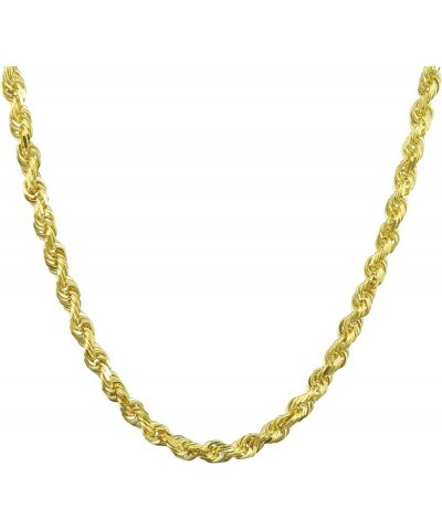 10k Yellow Gold 4mm Rope Chain Diamond Cut Pendant Necklace, Mens Womens Lobster Clasp 16" 18" 20" 22" 24" 26" 28" 30 20 $148...