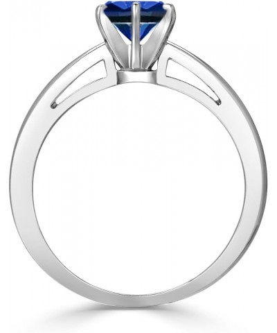 14K White Gold Round Blue Sapphire Gemstone Engagement Ring (1/4-1cttw) 6-Prong Set Size 4-9 0.75 carats $159.30 Rings