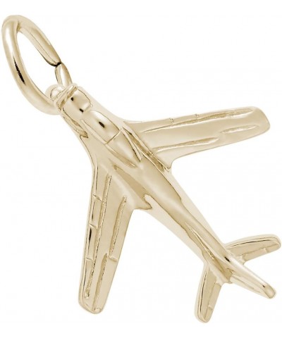 Airplane Charm, Charms for Bracelets and Necklaces yellow gold plated silver $16.26 Bracelets