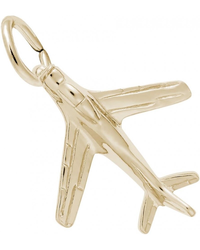 Airplane Charm, Charms for Bracelets and Necklaces yellow gold plated silver $16.26 Bracelets