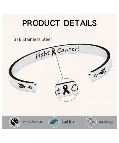 Cancer Survivor Gifts for Women Inspirational Cuff Bracelet Stainless Steel Engraved Jewelry Birthday Christmas Gift for Her ...