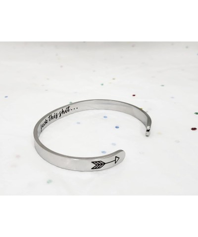 Inspirational Bracelets for Women Hidden Message Mantra Bangle Band. Stainless Steel Encouragement Adjustable cuff jewelry Fr...