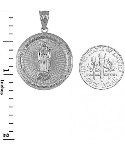 Sterling Silver Virgin Mary Guadalupe Medallion Pendant Necklace Pendant only $18.23 Necklaces