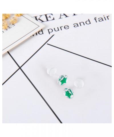 12 Pairs Plastic Earrings for Sensitive Ears, Plastic Post Stud Earrings, Star Heart Birthstone Cubic Zirconia CZ Stud Earrin...