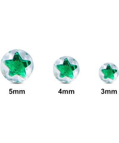 12 Pairs Plastic Earrings for Sensitive Ears, Plastic Post Stud Earrings, Star Heart Birthstone Cubic Zirconia CZ Stud Earrin...