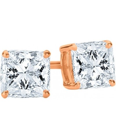 0.5-5 IGI Certified LAB-GROWN Princess Cut Diamond Earrings 4 Prong Screw Back Ultra Premium Collection (E-F Color, SI1-SI2 C...