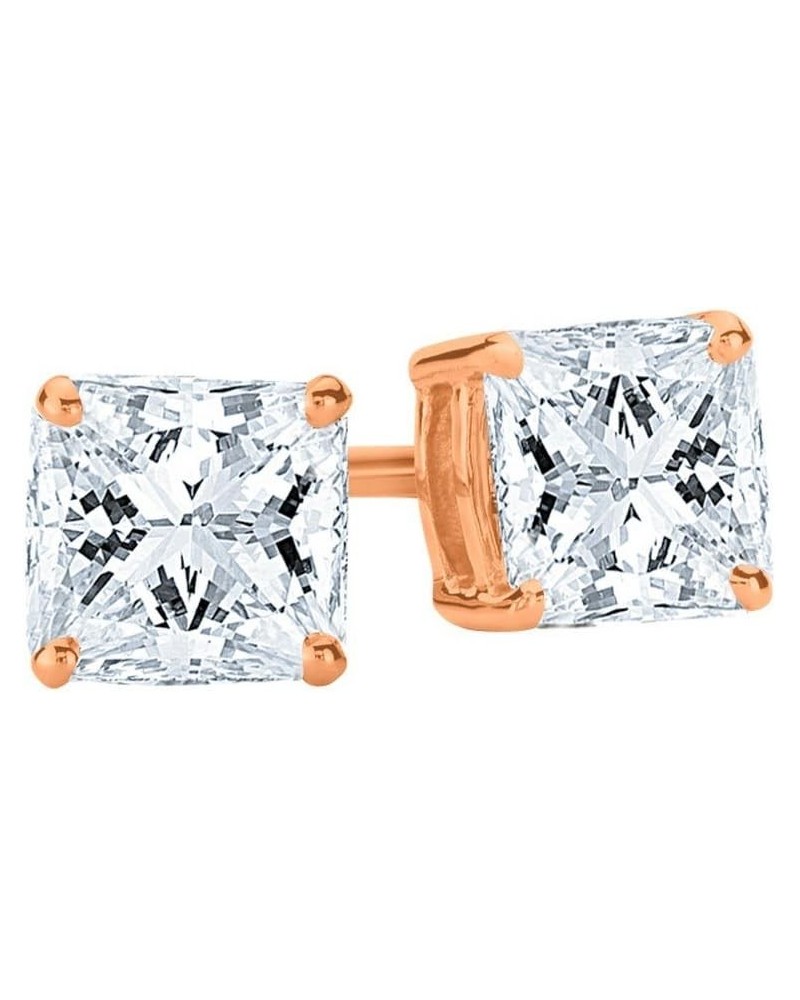 0.5-5 IGI Certified LAB-GROWN Princess Cut Diamond Earrings 4 Prong Screw Back Ultra Premium Collection (E-F Color, SI1-SI2 C...