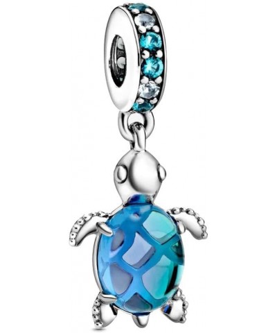 Ocean Blue Sea Turtle Dangle Bead Fit Charms Silver Bracelet Diy Women Jewelry Summer Collection Nice and Deft $3.52 Bracelets