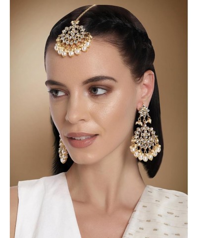 Earrings Maang Tikka Set Indian Fashion Jewelry For Women White 6 $15.19 Jewelry Sets