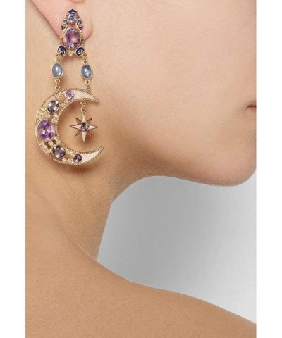 18K Real Gold Plated Asymmetrical Earrings with Black Gift Box Valentines Day Gift for Her $10.61 Earrings