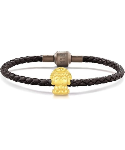 999 24K Solid Gold Zodiac Guardian Buddha Mini Charm Bracelet for Women and Men Buddha for Zodiac Rat $86.00 Bracelets