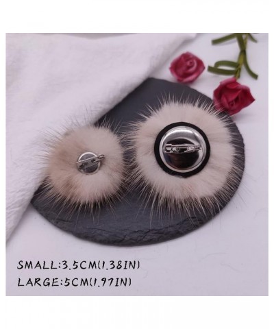 Cute Pom Poms Brooches Mink Fur Fluffy Brooches Pins Women Colorful Plush Lapel Pin for DIY Wedding Bag Shoes Grey $7.12 Others