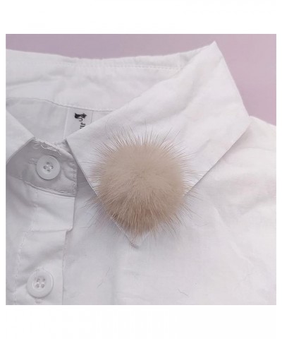 Cute Pom Poms Brooches Mink Fur Fluffy Brooches Pins Women Colorful Plush Lapel Pin for DIY Wedding Bag Shoes Grey $7.12 Others