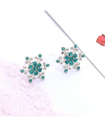 Snowflake Earrings for Women Girls Rhinestone Crystal Christmas Snowflake Stud Earrings Set Party Holiday Earrings Gift Jewel...