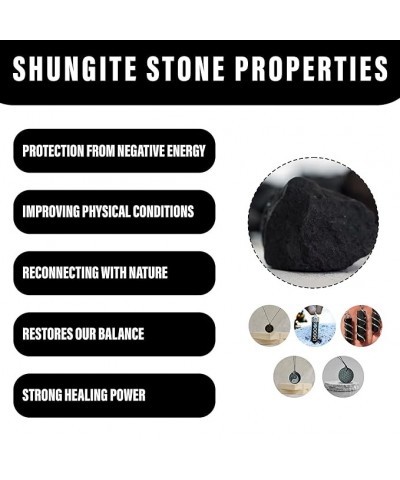 Shungite Stone Pendant - Shungite Stone Anxiety Necklace for Men & Women, Chakra Stone Necklaces for Men, Healing Crystals Pe...