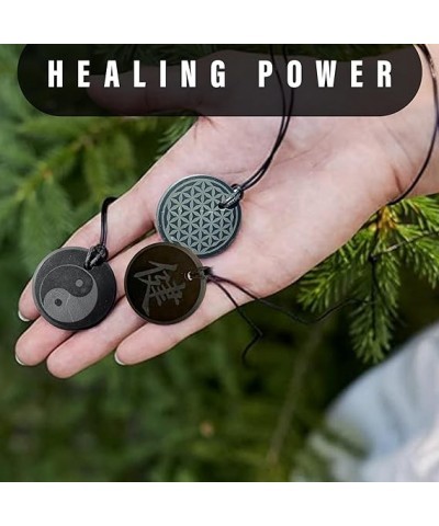 Shungite Stone Pendant - Shungite Stone Anxiety Necklace for Men & Women, Chakra Stone Necklaces for Men, Healing Crystals Pe...