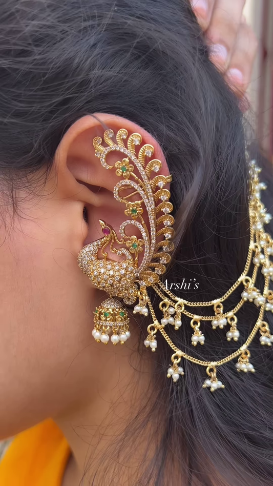 Bridal Pearl Earcuff Jhumka With Pearl