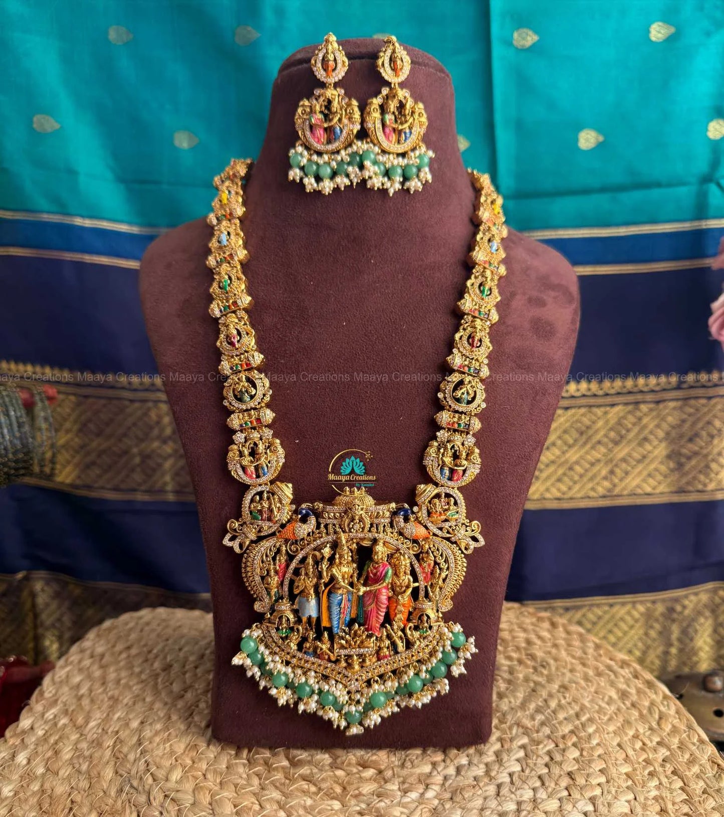 Buy Srinivasa Necklace Set Get Meenakari Jhumki Free