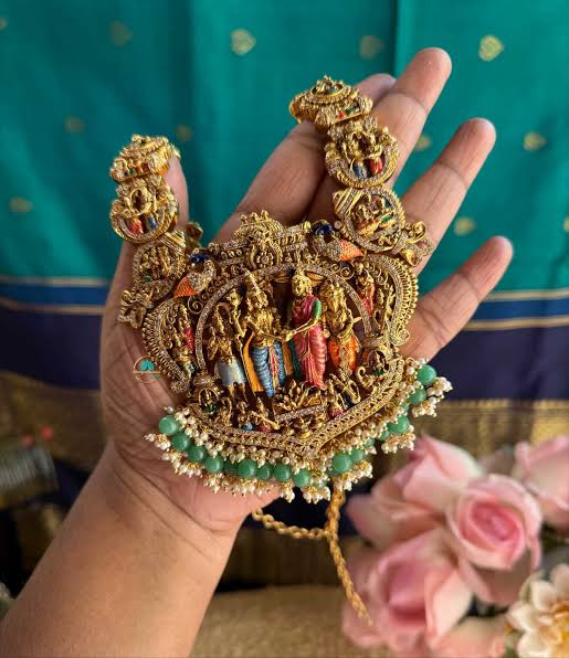 Buy Srinivasa Necklace Set Get Meenakari Jhumki Free