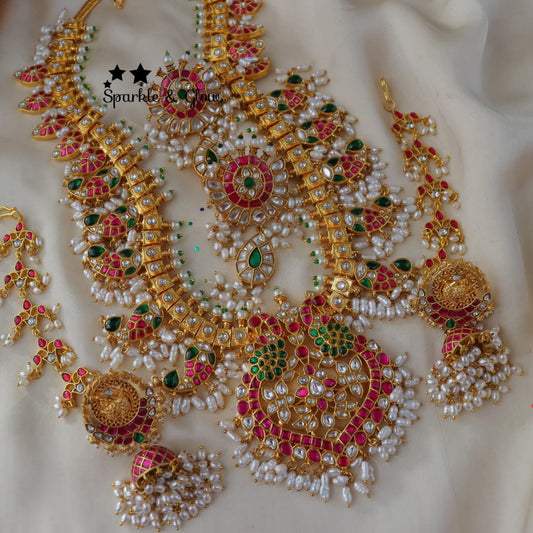 Charm and Crystal Designer Necklace Set