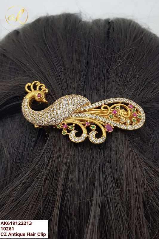 Anitique Hair Clip With Peacock Work Designed
