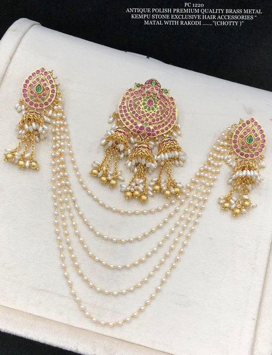 Kempu Stone With Mattal Hair Accessories For You