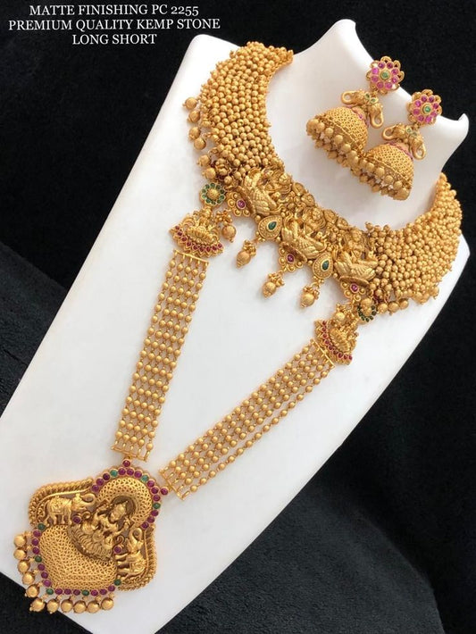 Superb Sale AD work Necklace Set With Free Mattal Jhumka