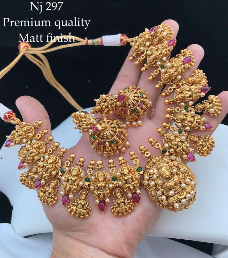 Premium Matt Gold Necklace Set